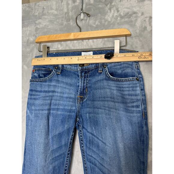 Hudson Tally Crop Skinny Jean Womens 26 Medium Blue Distressed Denim Low Rise - Picture 10 of 12